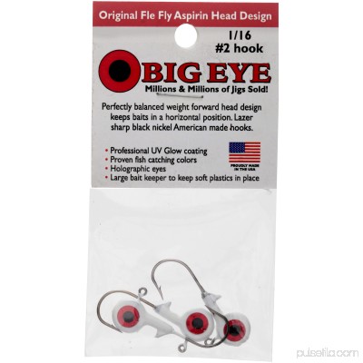 Fle Fly Big Eye Jig Head 1/16oz White 550272081